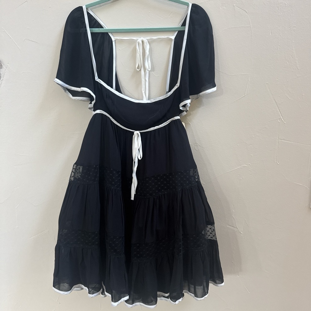 Anthropologie Black and White Mini Dress